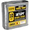 Core Tarps Heavy Duty Tarp, 24 ft L x 0.5 mm H x 18 ft W, 10 Mil, Silver/Black, Polyethylene CT-601-18X24 - alternate 1